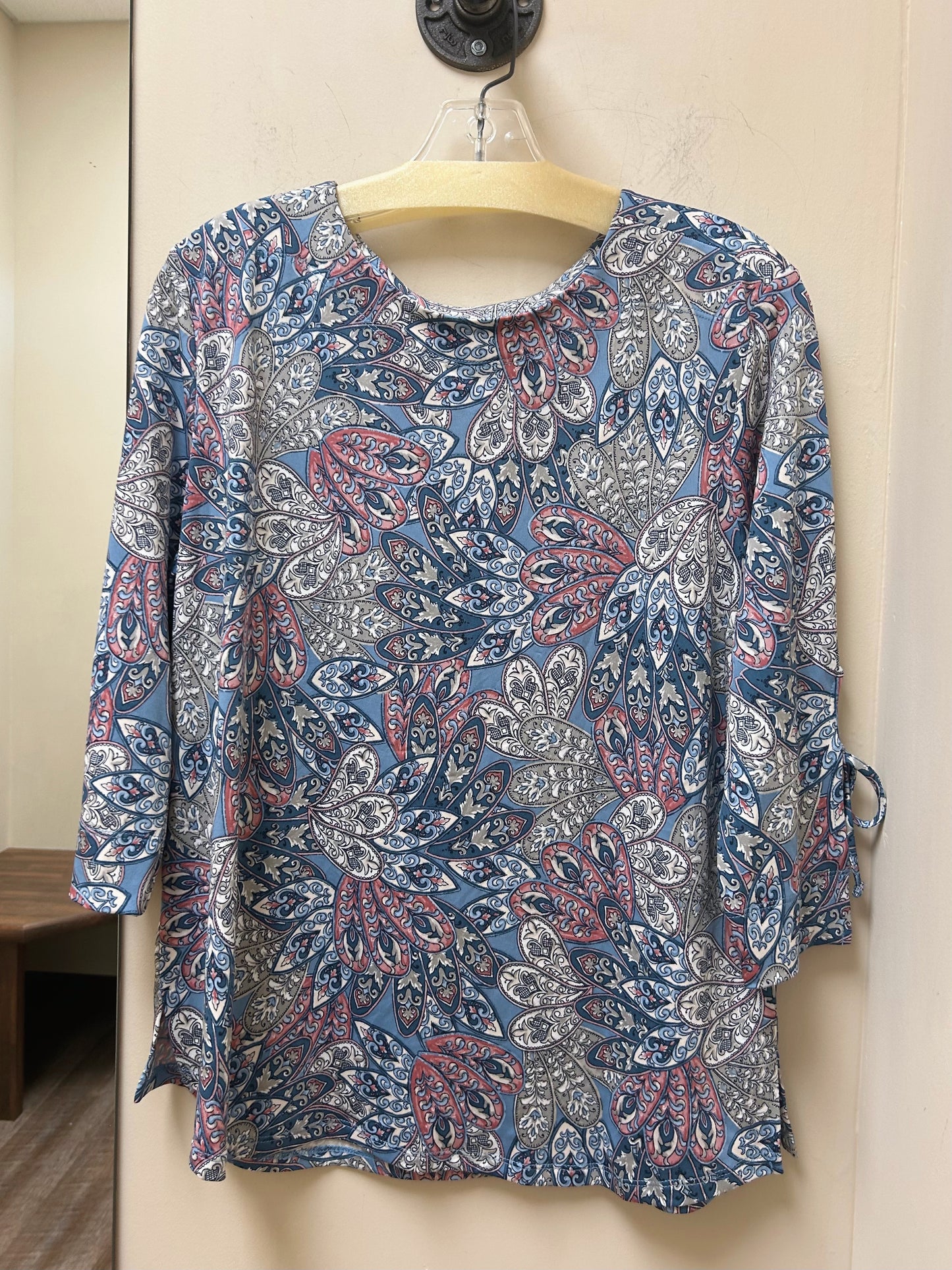 42G6 N Touch 3/4 Sleeve Print Tie Sleeve Top