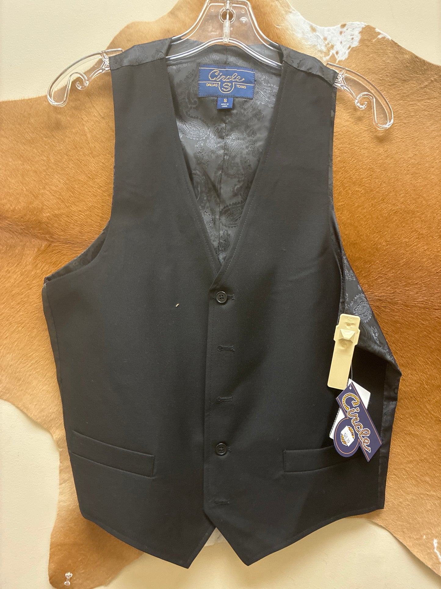 CV1229 41 Men's Circle S Mesquite Dress Vest - Black