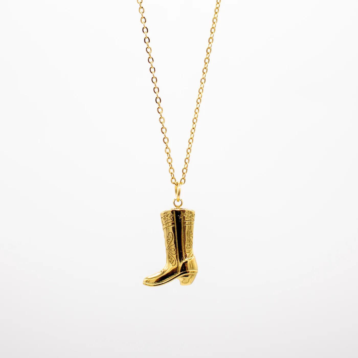 0102 Gracefully Cowgirl Boot Necklace