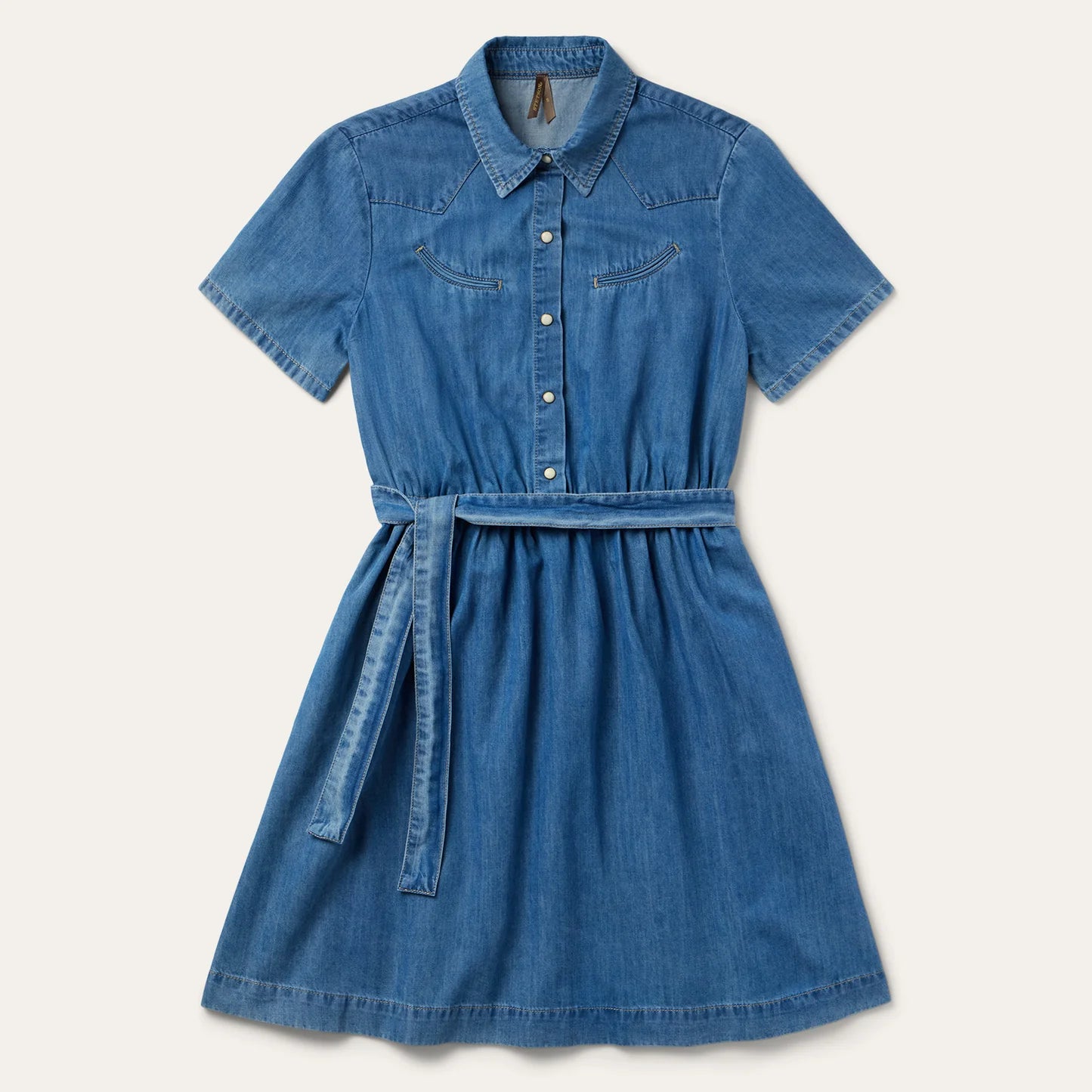 western denim dress short sleeve Nitzana Women's Denim Dress Short Sleeve Jean Dress Button Down Denim Shirt Dresses Cowgirl Country Chambray Western Outfits with Pocket 2026(Black,S) at Amazon Women's Clothing store