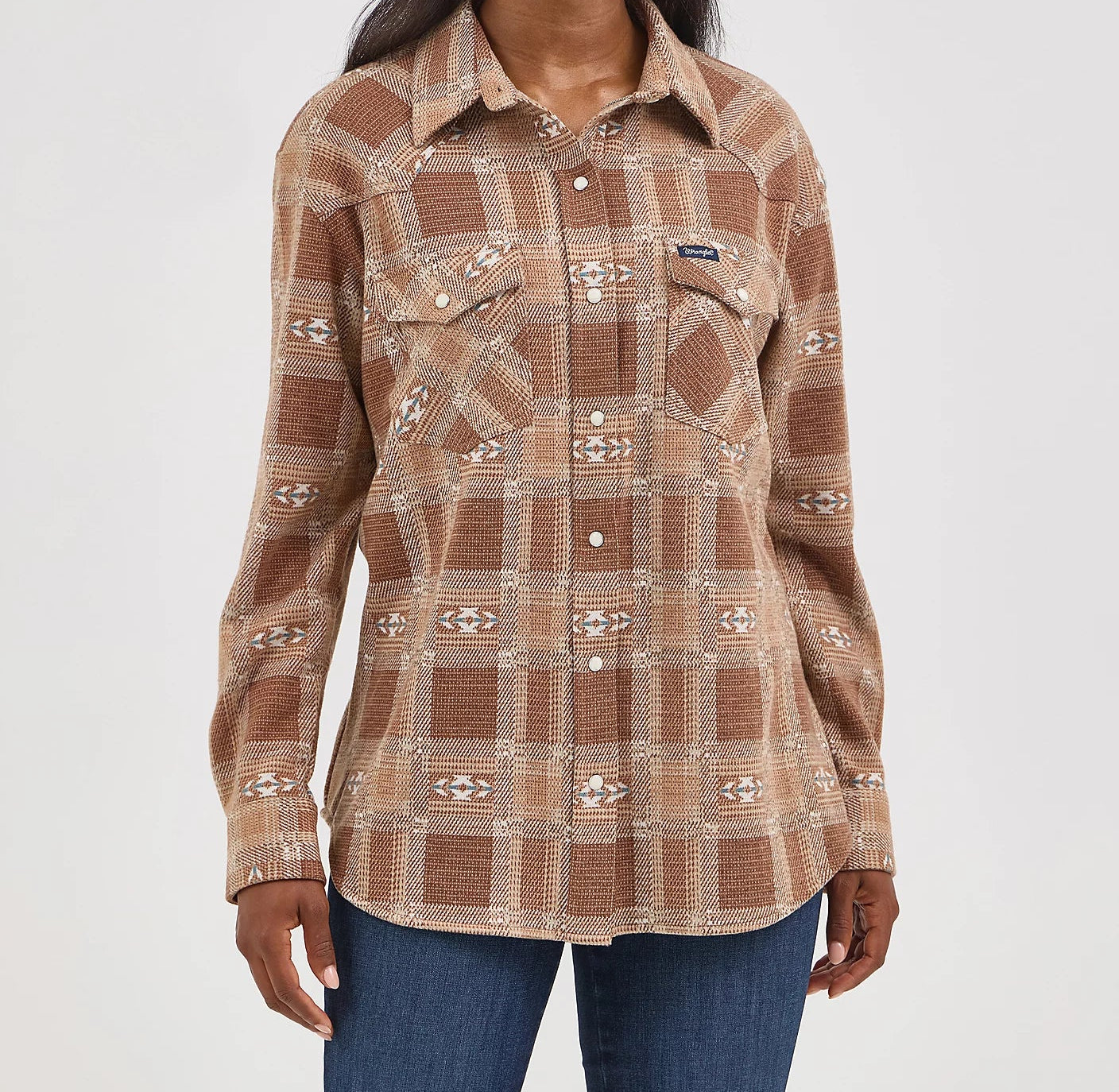 112368459 Wrangler Retro Americana Unlined Boyfriend Shacket