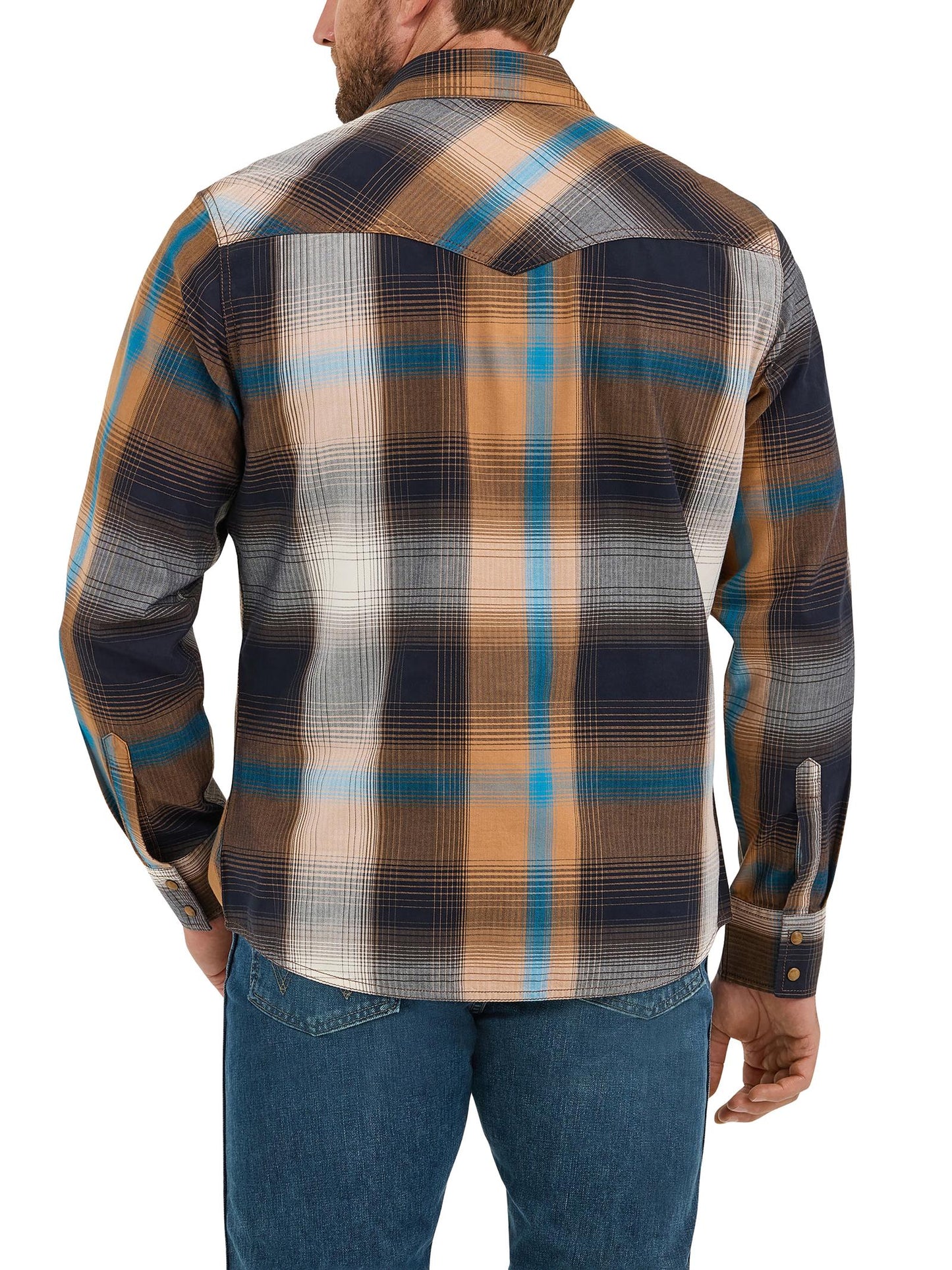 112369842 Wrangler Retro Long Sleeve Shirt - Modern Fit - Brown Multi