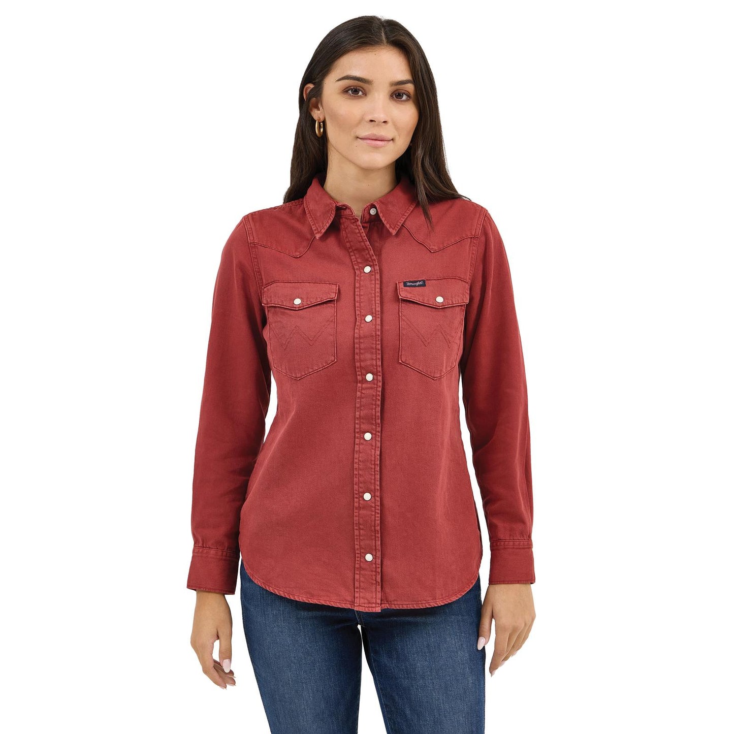 112371716 Wrangler Retro Vintage Cowboy Snap Shirt - Burgundy