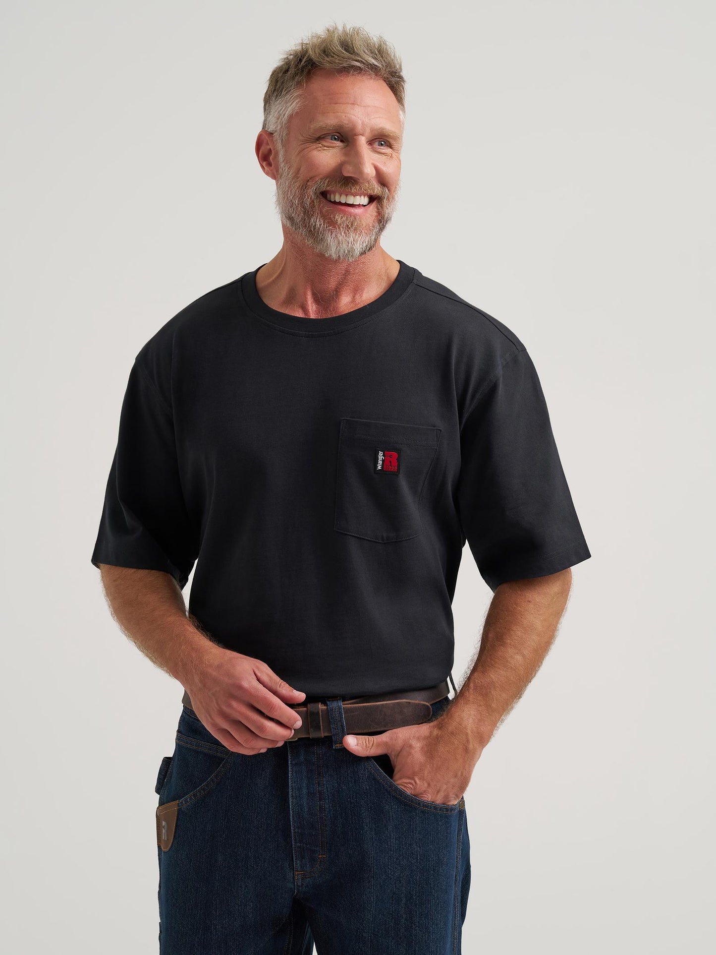 112375087 Wrangler® RIGGS WORKWEAR® Short Sleeve Crew T-Shirt - Jet Black