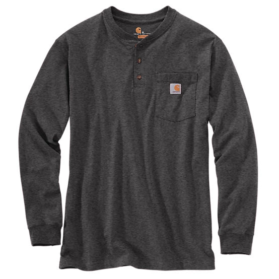 K128 CRH Carhartt Long Sleeve Pocket Henley T-Shirt