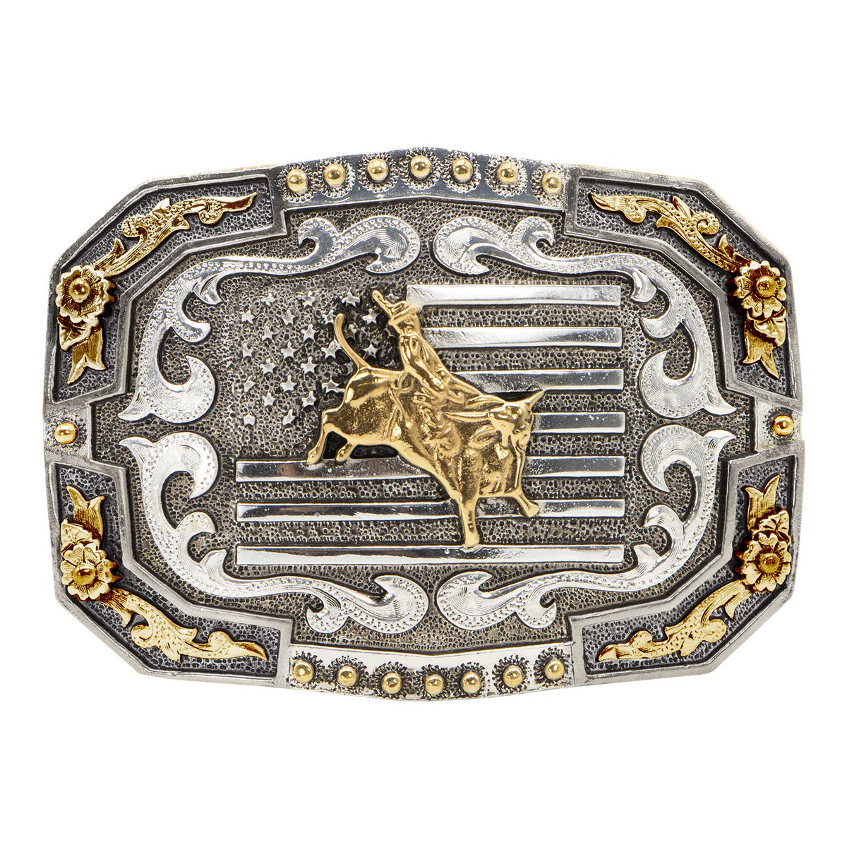 749 AndWest Team Roper Flag Buckle