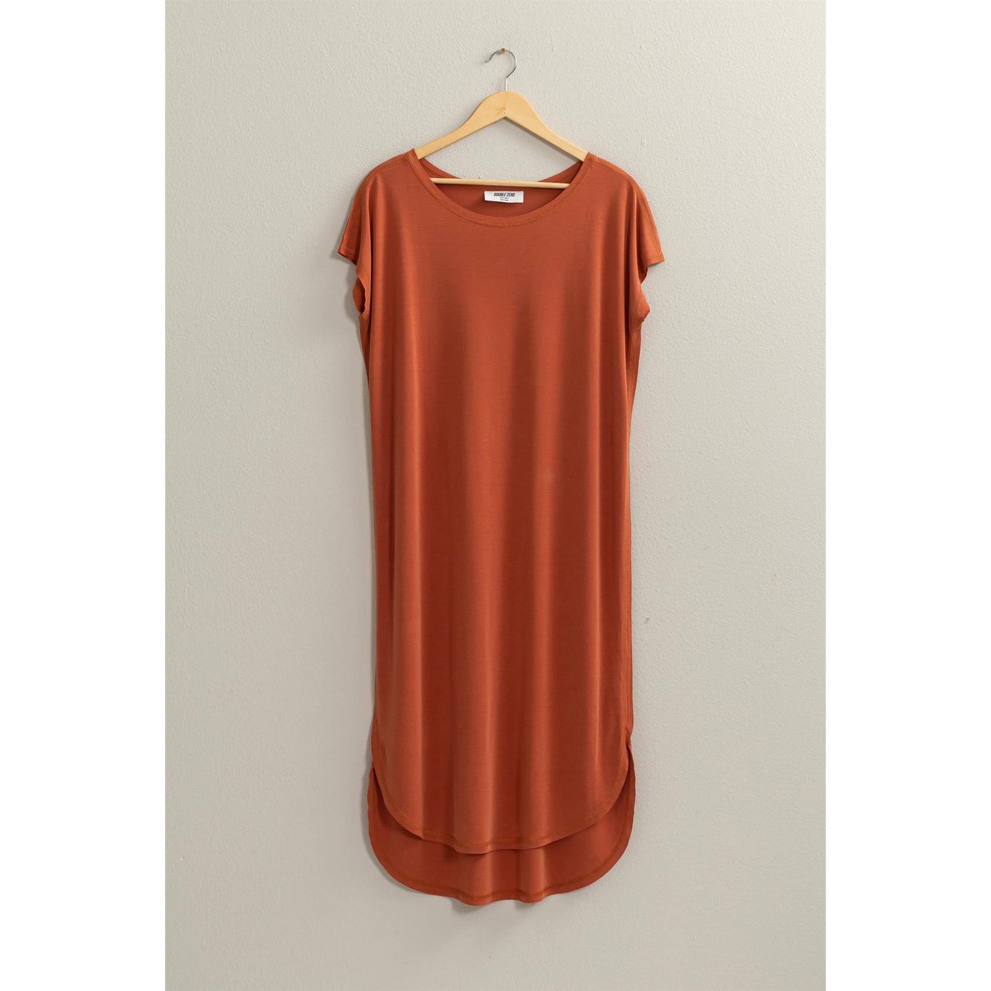 HIGH LOW MIDI DRESS BRICK