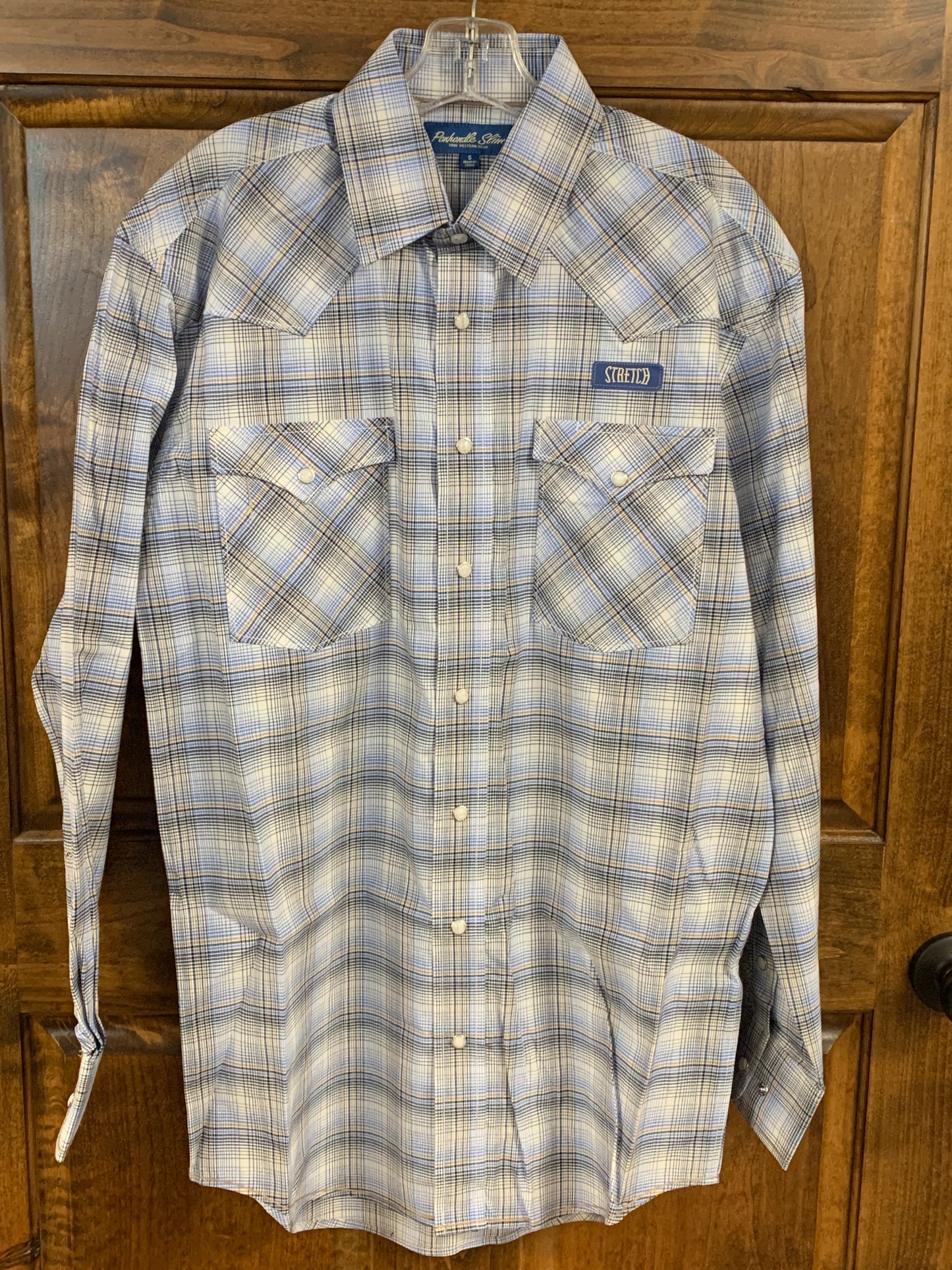 RMN2S06529 Panhandle Slim Blue Plaid Shirt