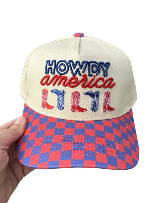 Summer Tees Embroidered Howdy America Trucker Cap - Ladies