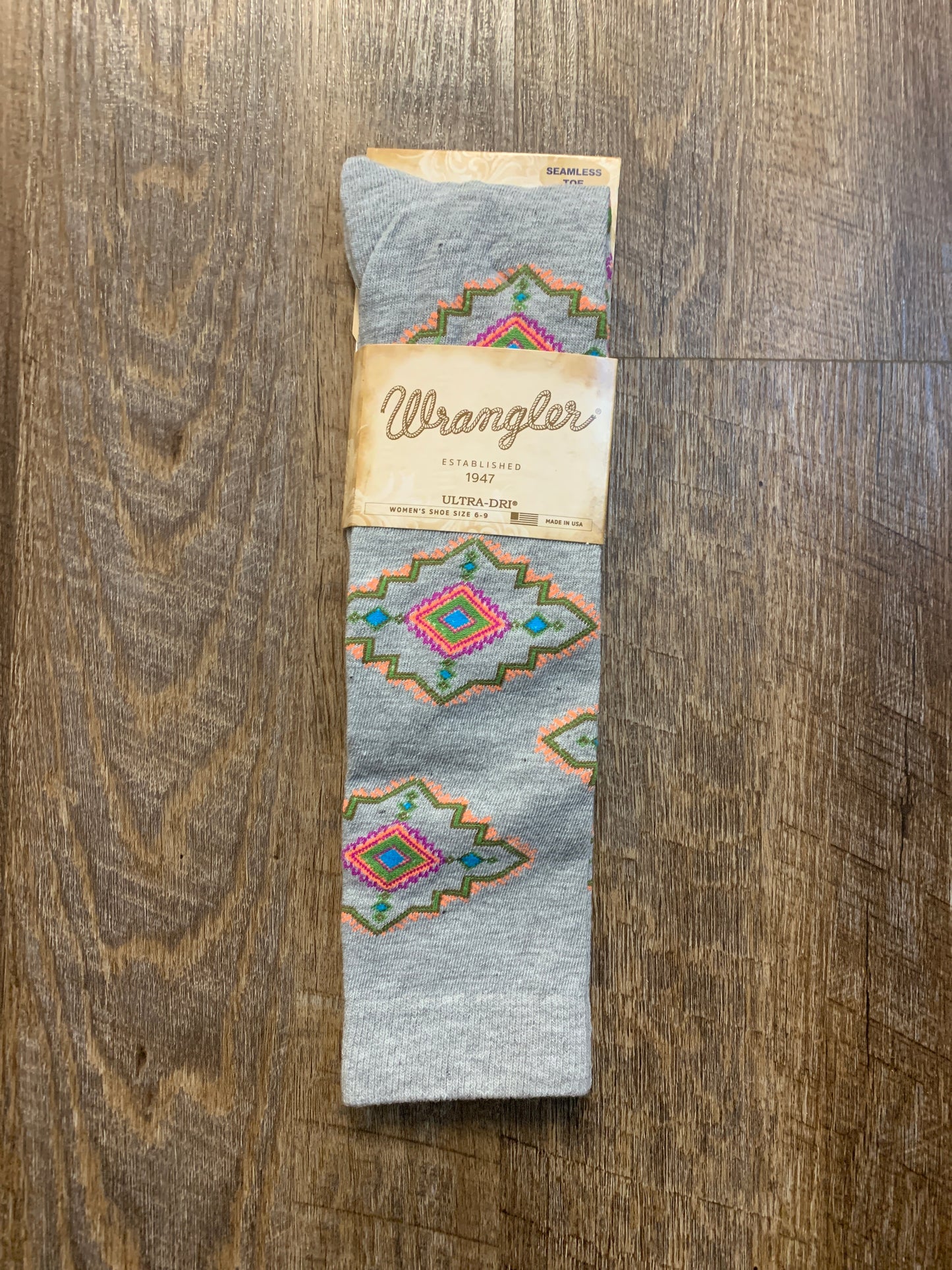 Women's Wrangler Ultra Dri Aztec Grey Socks