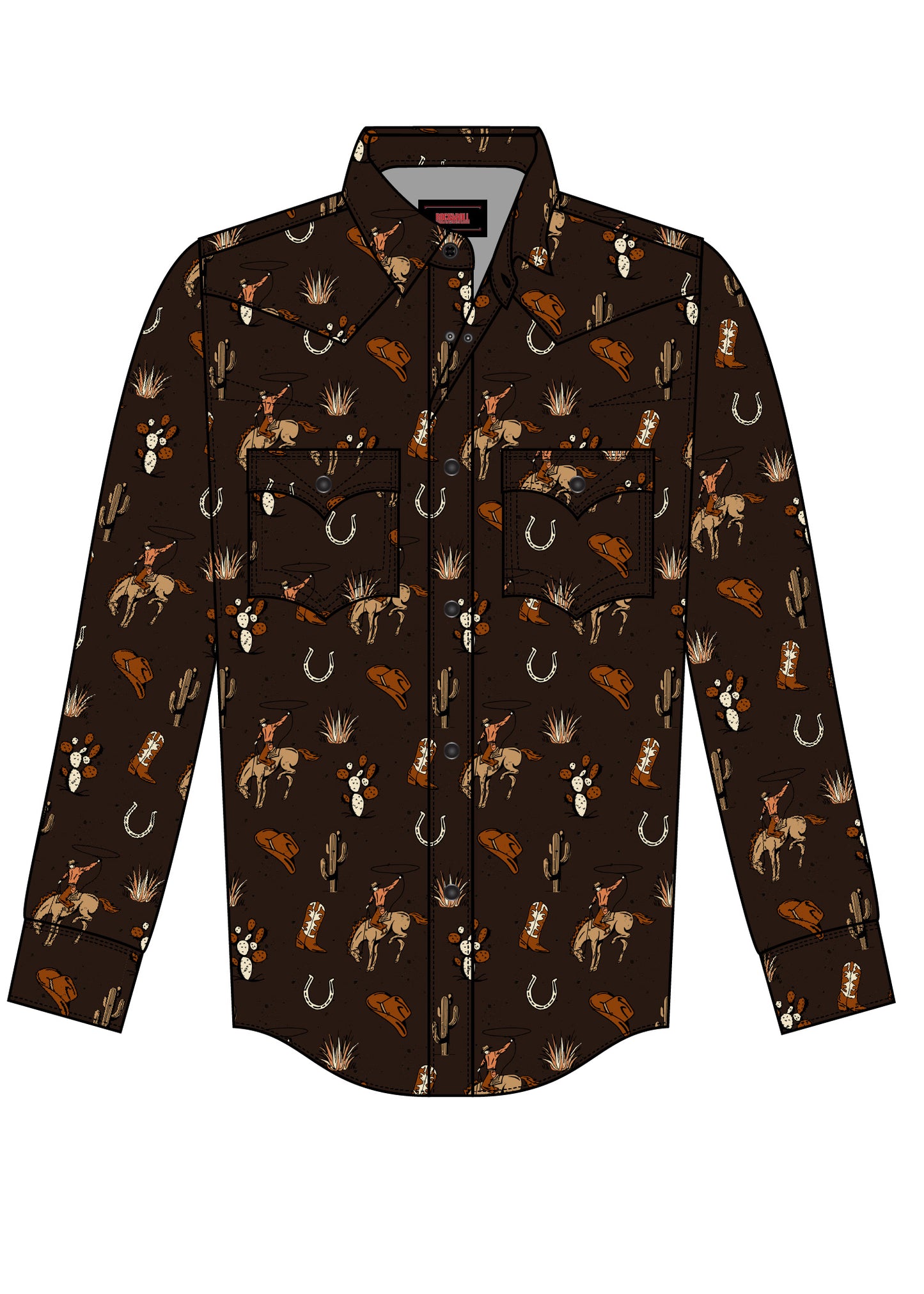 BBN2S07143 Rock & Roll Boys Print Snap Up Shirt