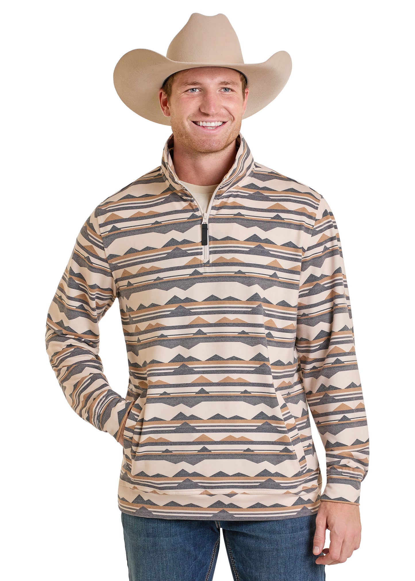 BM91T07311 Rock & Roll Abstract Printed Pullover