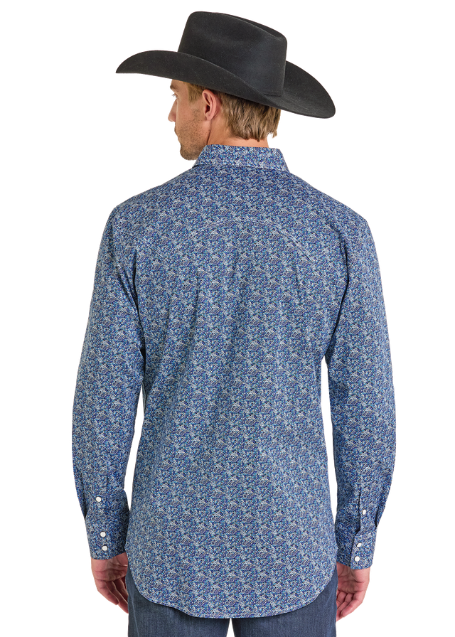 BMN2S07138 Rock & Roll Print Snap Shirt