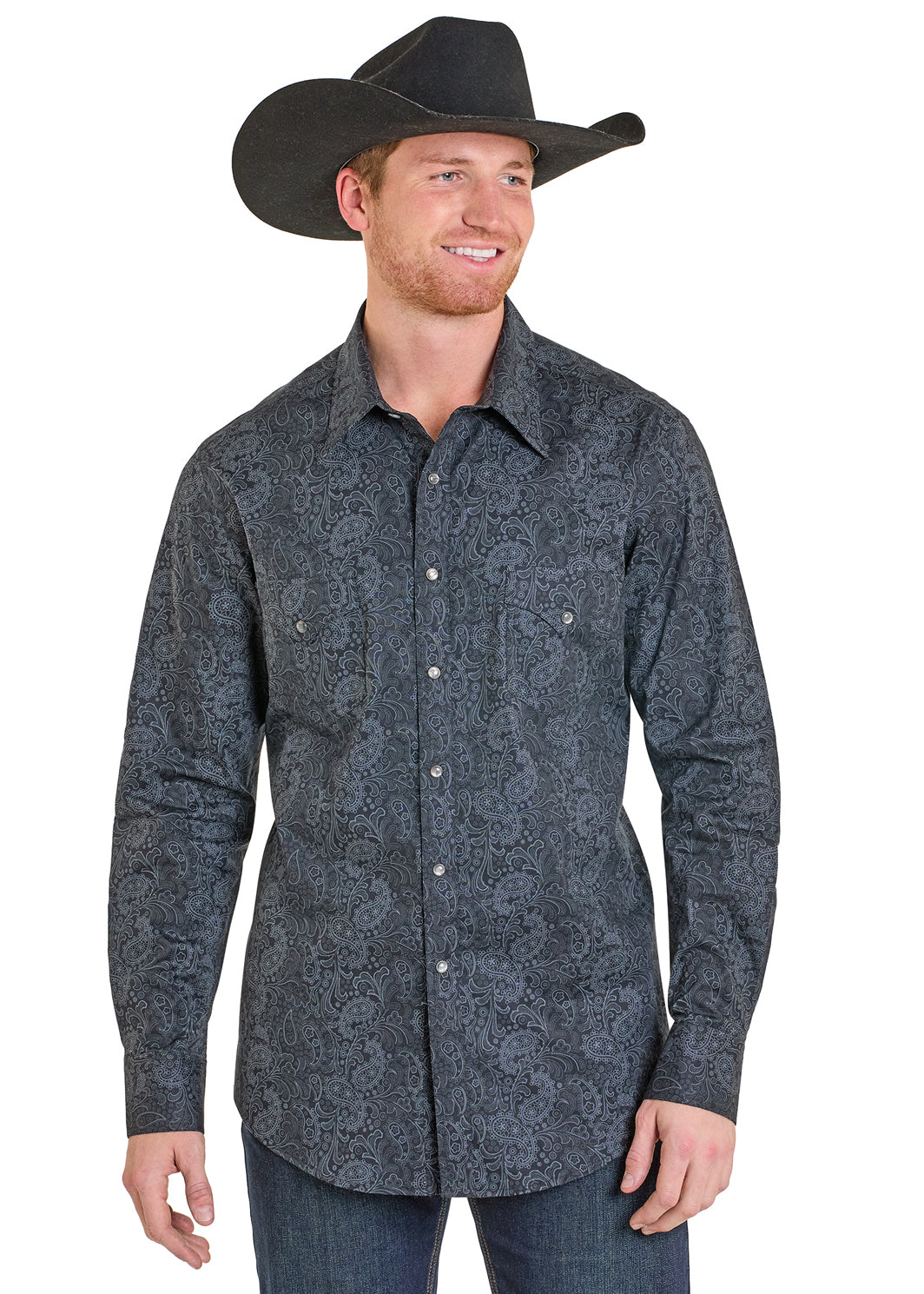 BMN2S07630 Rock & Roll Paisley Printed Snap Up Shirt