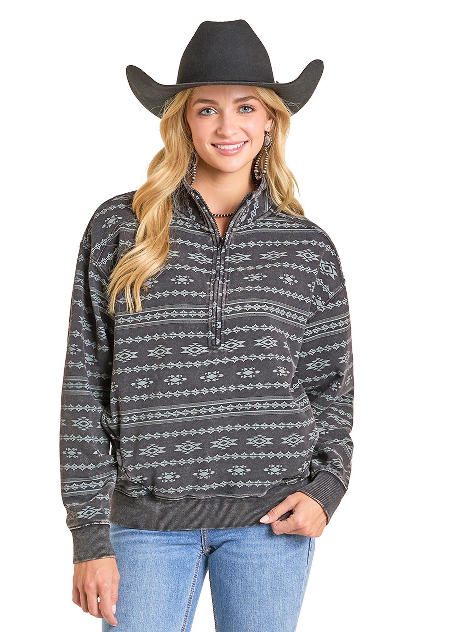 BW91T06972 Rock & Roll Aztek 1/4 Zip Pullover