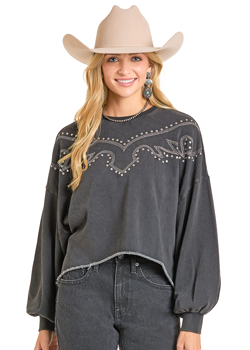 BW91T06995 Rock & Roll Cropped Sweatshirt