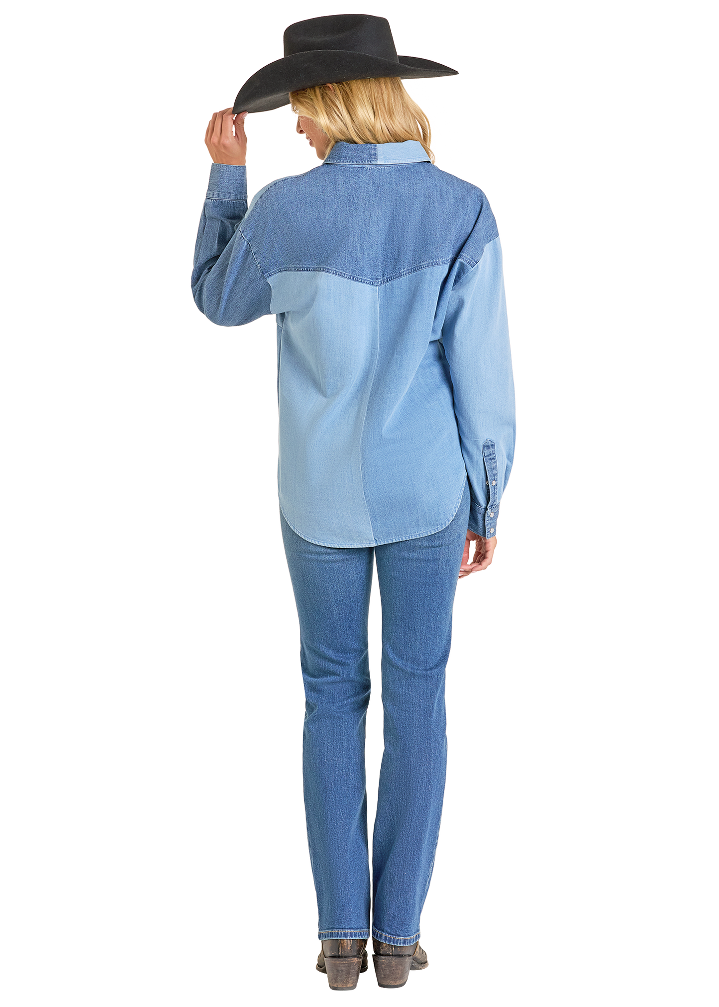 BWN2S06944 Rock & Roll Denim Patch Shirt