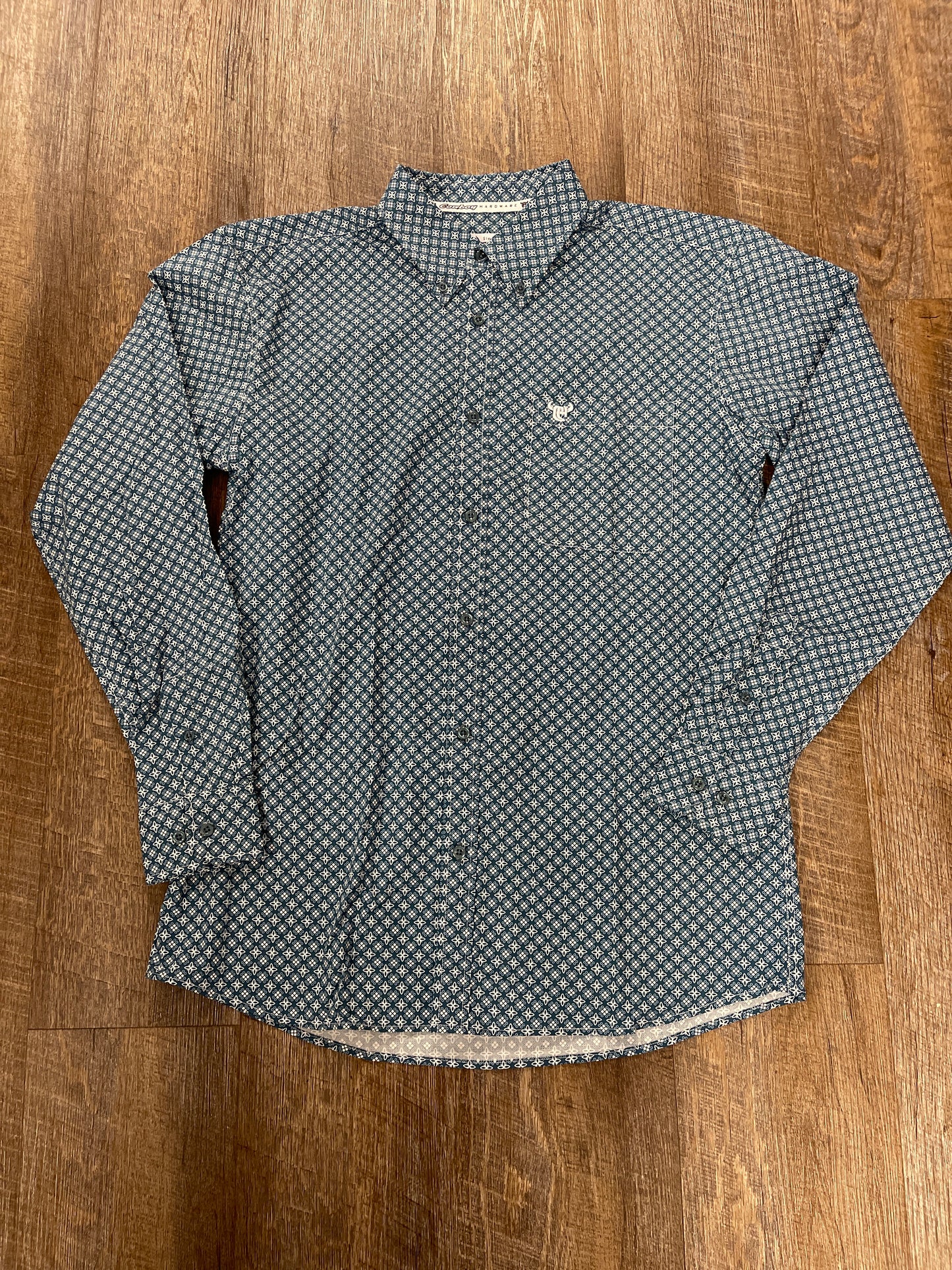 125608-382 M Cowboy Hardware Print Button Up Shirt
