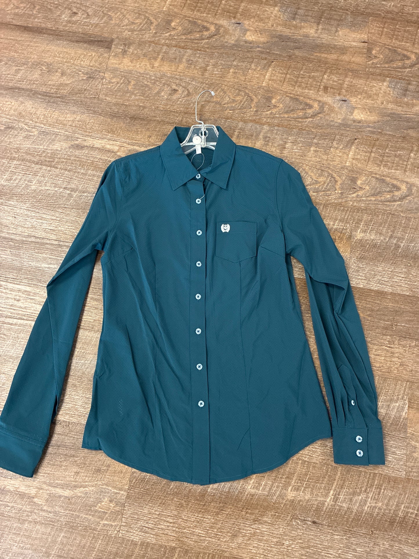 MSW9164272 Women's Cinch Long Sleeve Arena Flex Teal Shirt