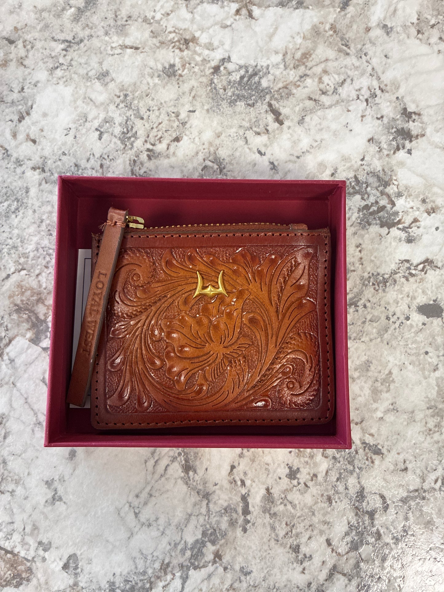 LW-S25-256 Myra Sophia Credit Card Holder Tooled Leather