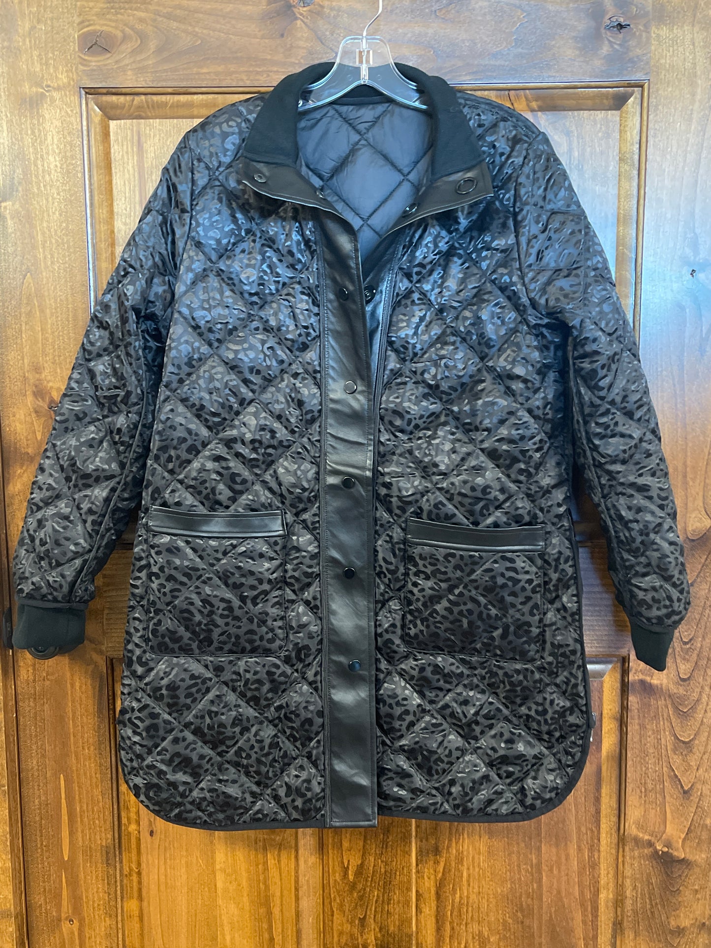 C6313RP Charlie B Reversible Solid/Jacquard Quilted Puffer Jac
