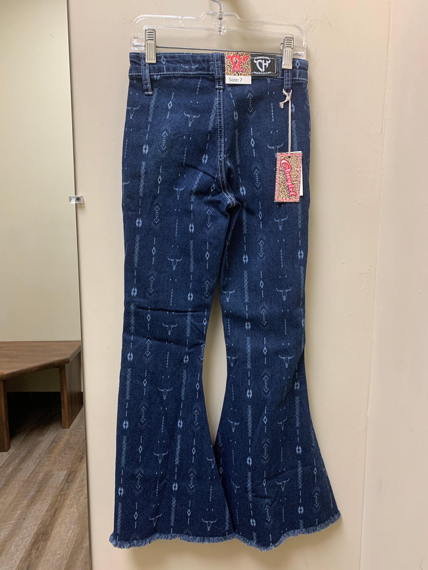 402235-810 Cowgirl Hardware Girls Skull Aztek Print Jean