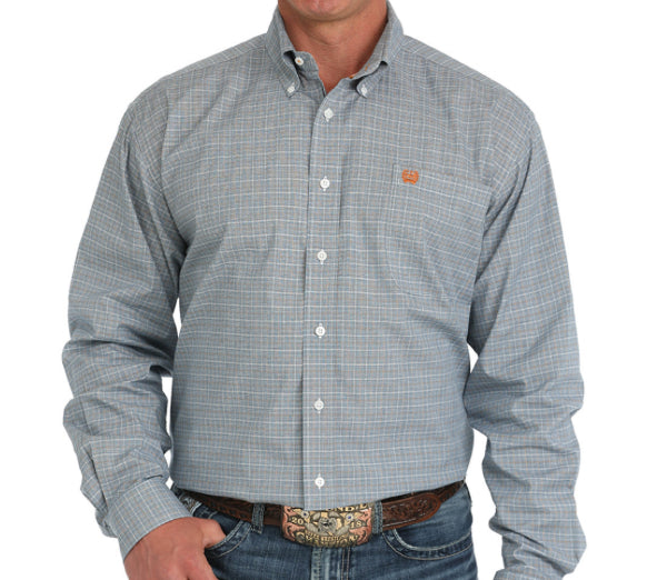 Cinch Blue Plaid Button Up Shirt