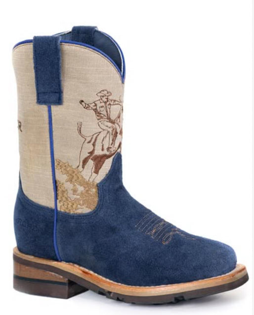 09-018-9992-0412 Boys Bullrider Blue Suede Boot