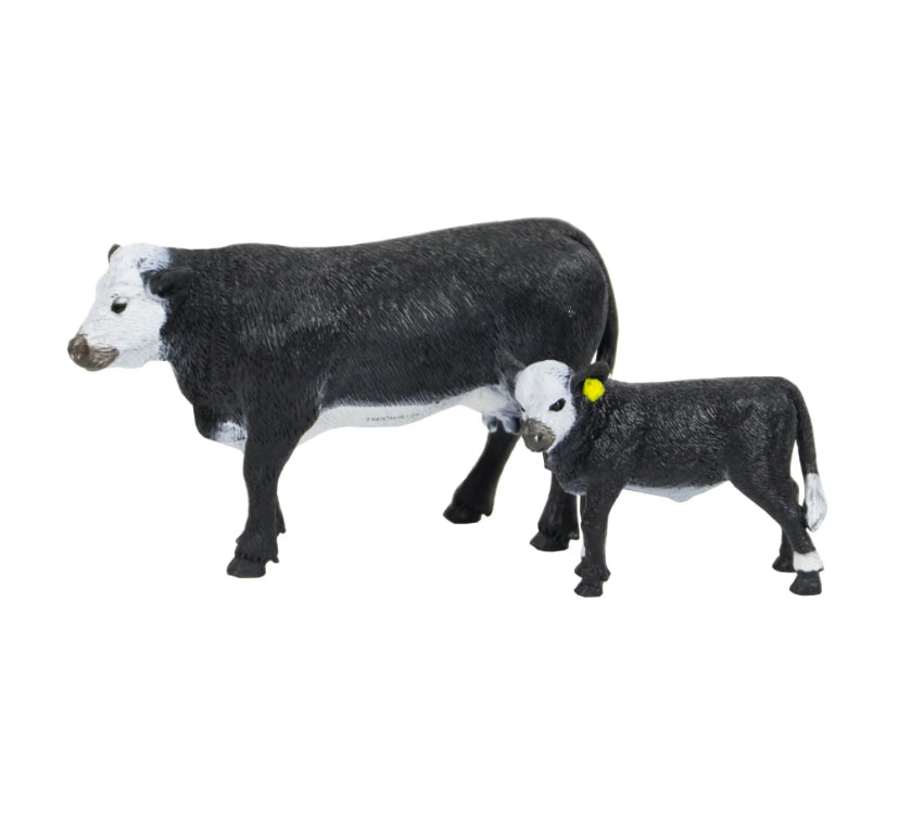 429 Big Country Toys Black Baldy Cow & Calf