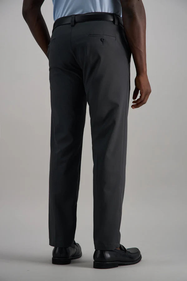 HC71080 Men's Haggar Straight Fit Cool Right Pant 028 Dark Grey Heather