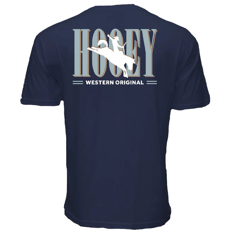 HT1911NV Hooey Men's Wild Ride Blue Crew Neck Short Sleeve Tshirt