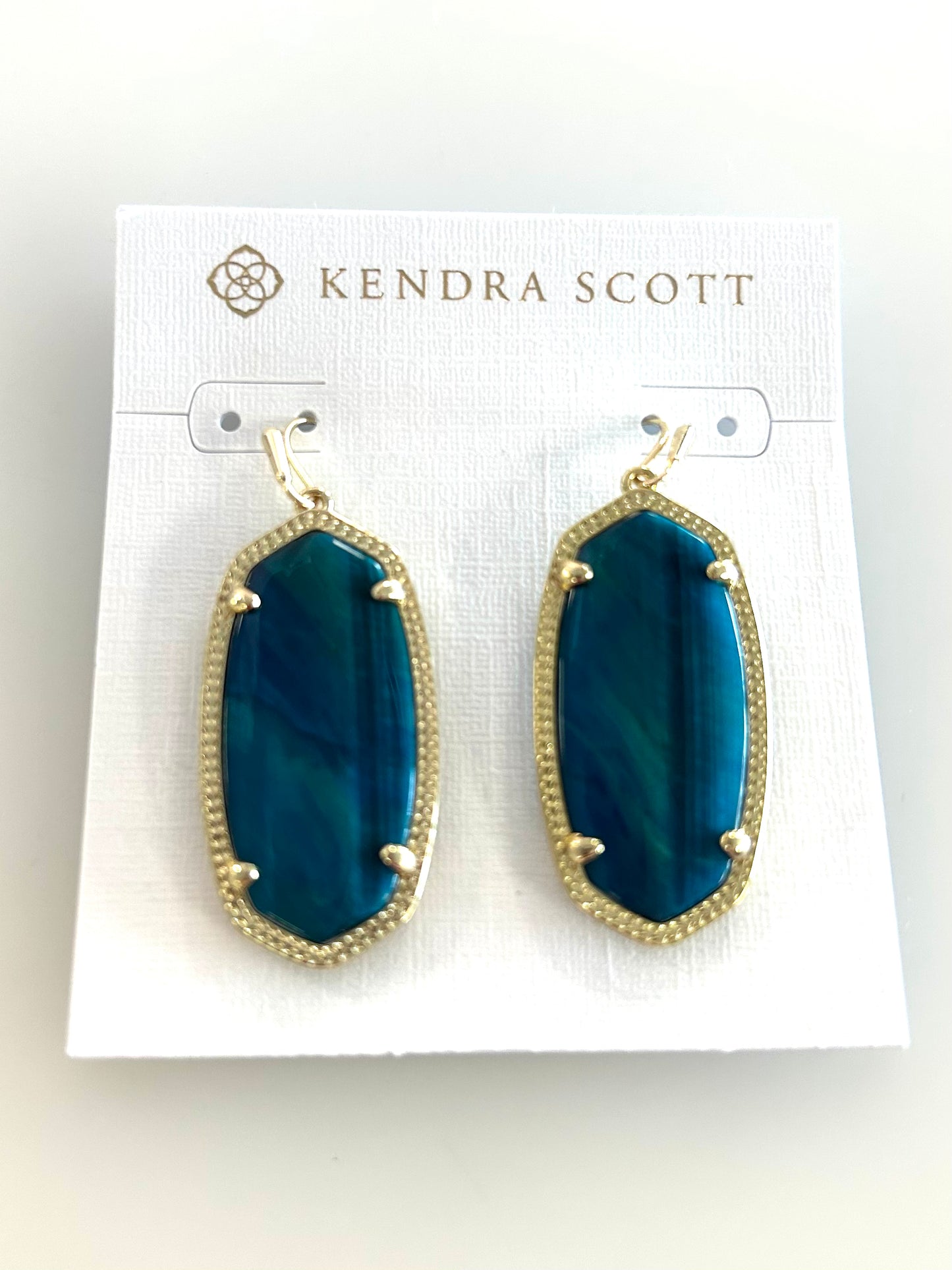 9608857253 Elle Gold and Blue Earrings Kendra Scott