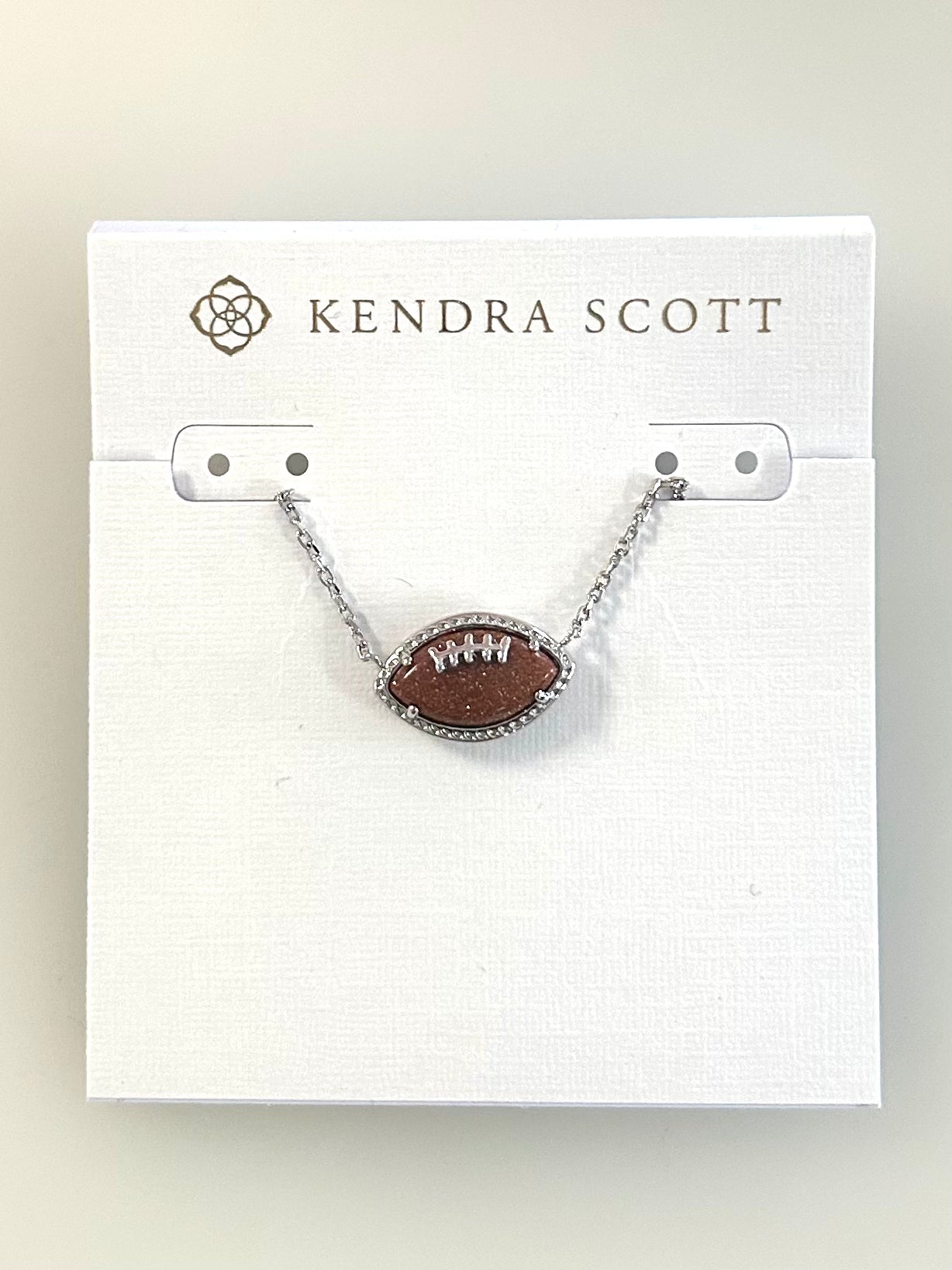 9608865358 Football Necklace Silver Kendra Scott