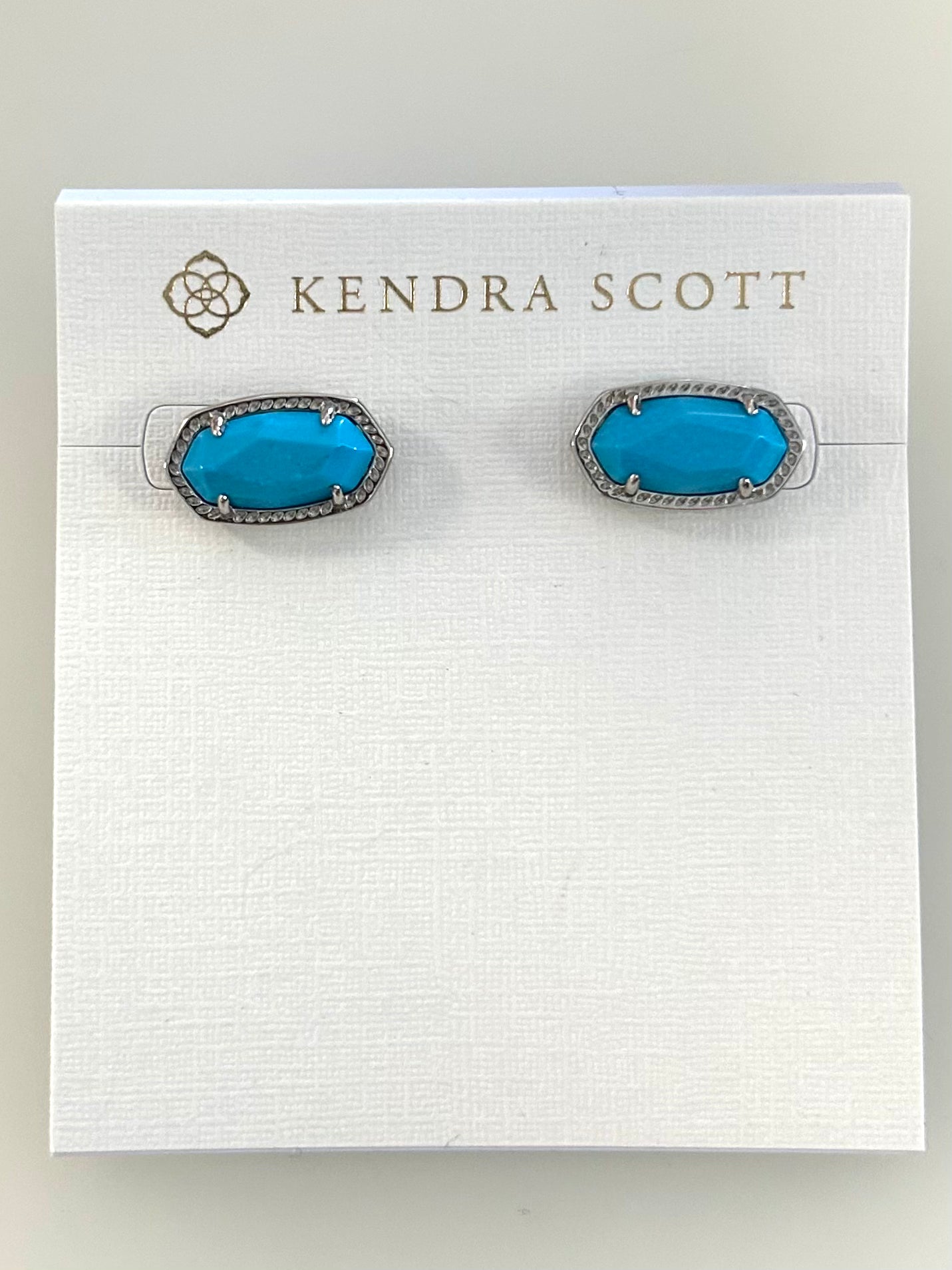 9608865381 Ellie Rhodium Turquoise Earrings Kendra Scott