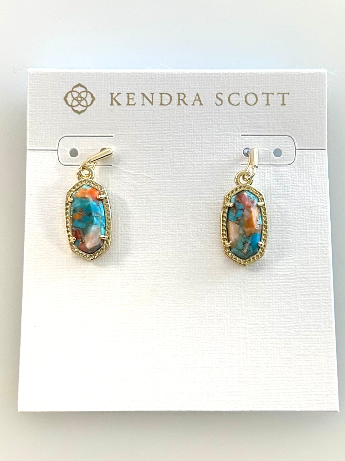 9608865067 Lee Earring Bonze Veined Turquoise Kendra Scott