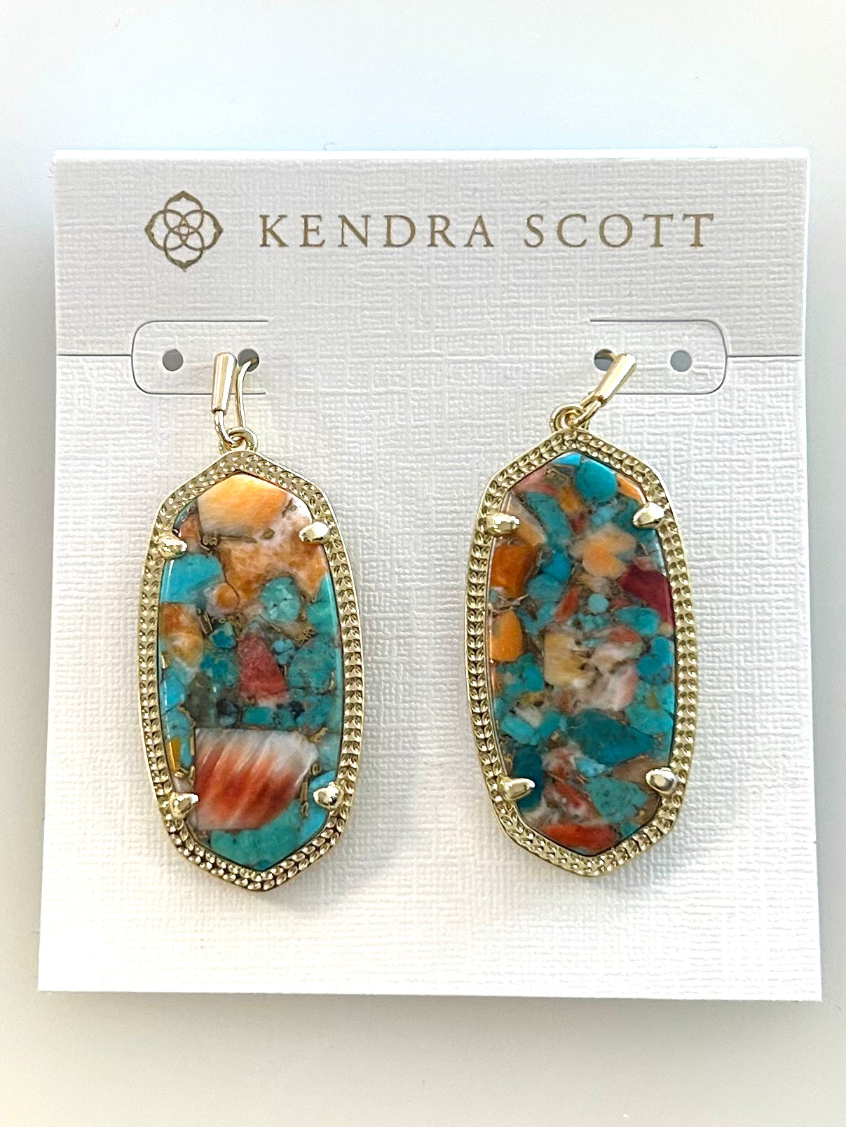 9608801824 Ellie Drop ER Gold/Bronze/Turquoise/Red Kendra Scott