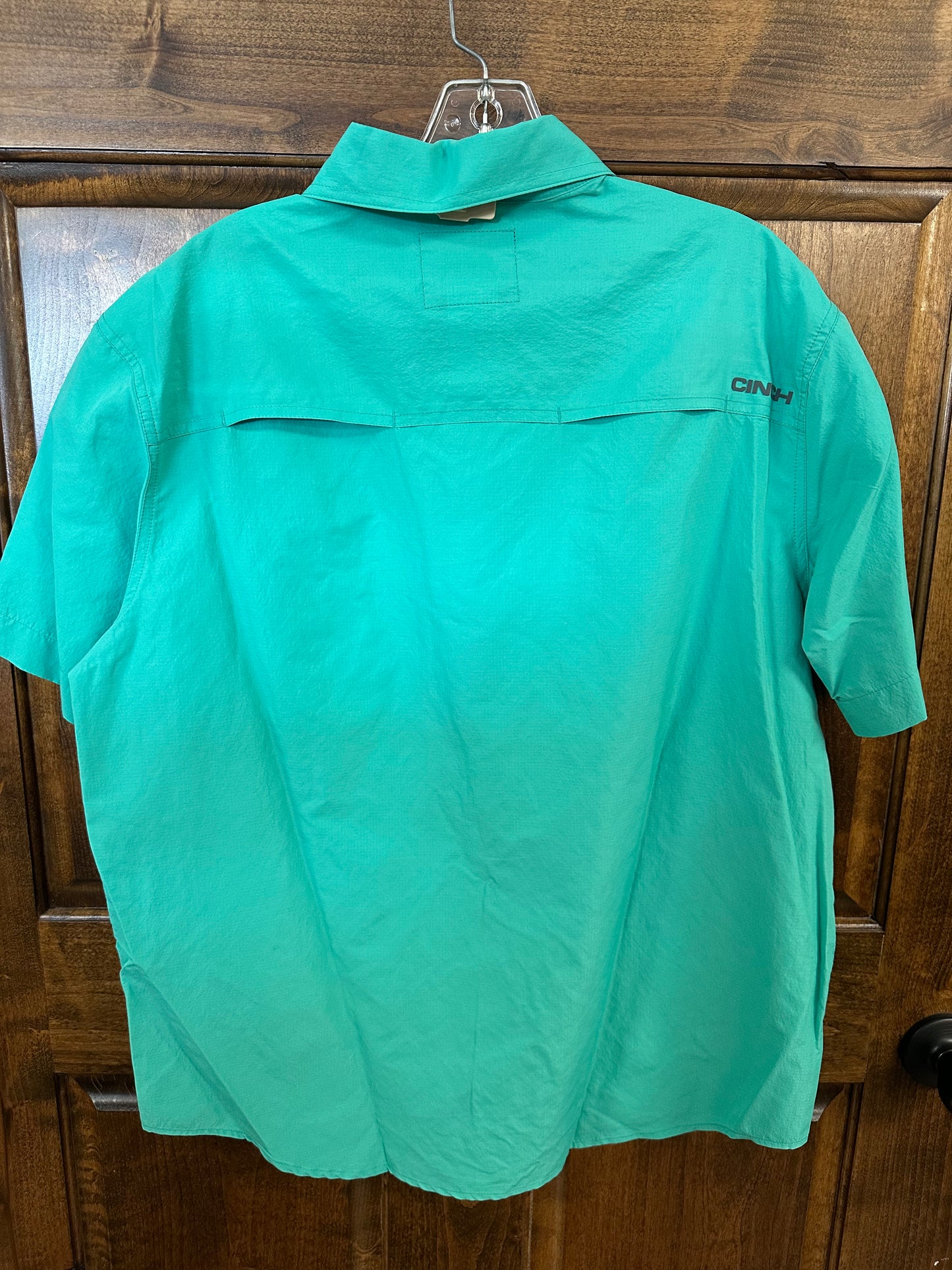 MTW1723001 Turquoise Arena Flex Short Sleeve Button Up