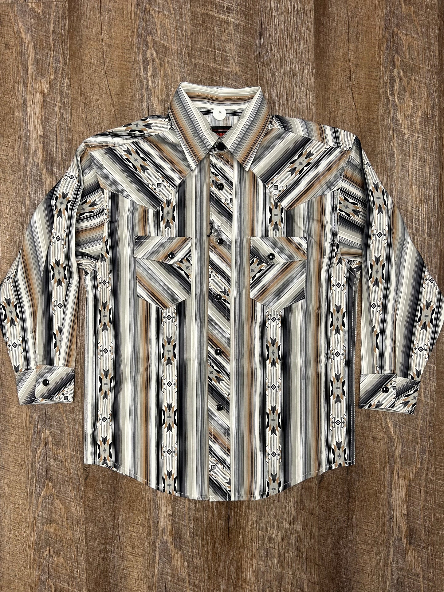 BBN2S05842 Rock & Roll Aztec Stripe Boys Print Shirt