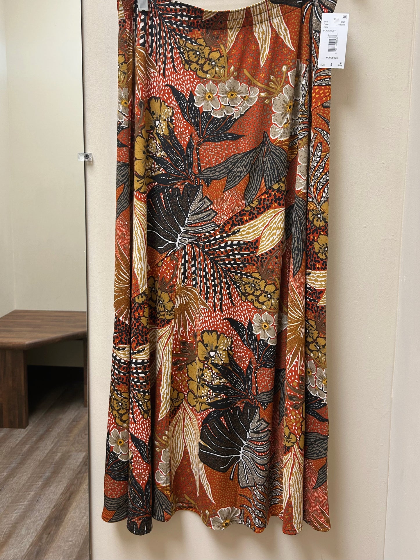 2425 Southern Lady Print Skirt