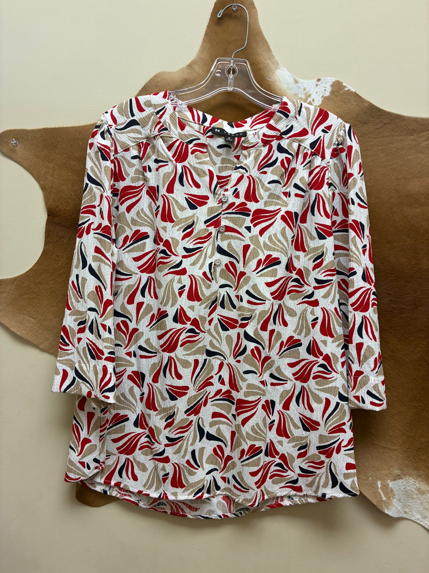 3544 Southern Lady Inhabit Joy 3/4 Sleeve Geo Print