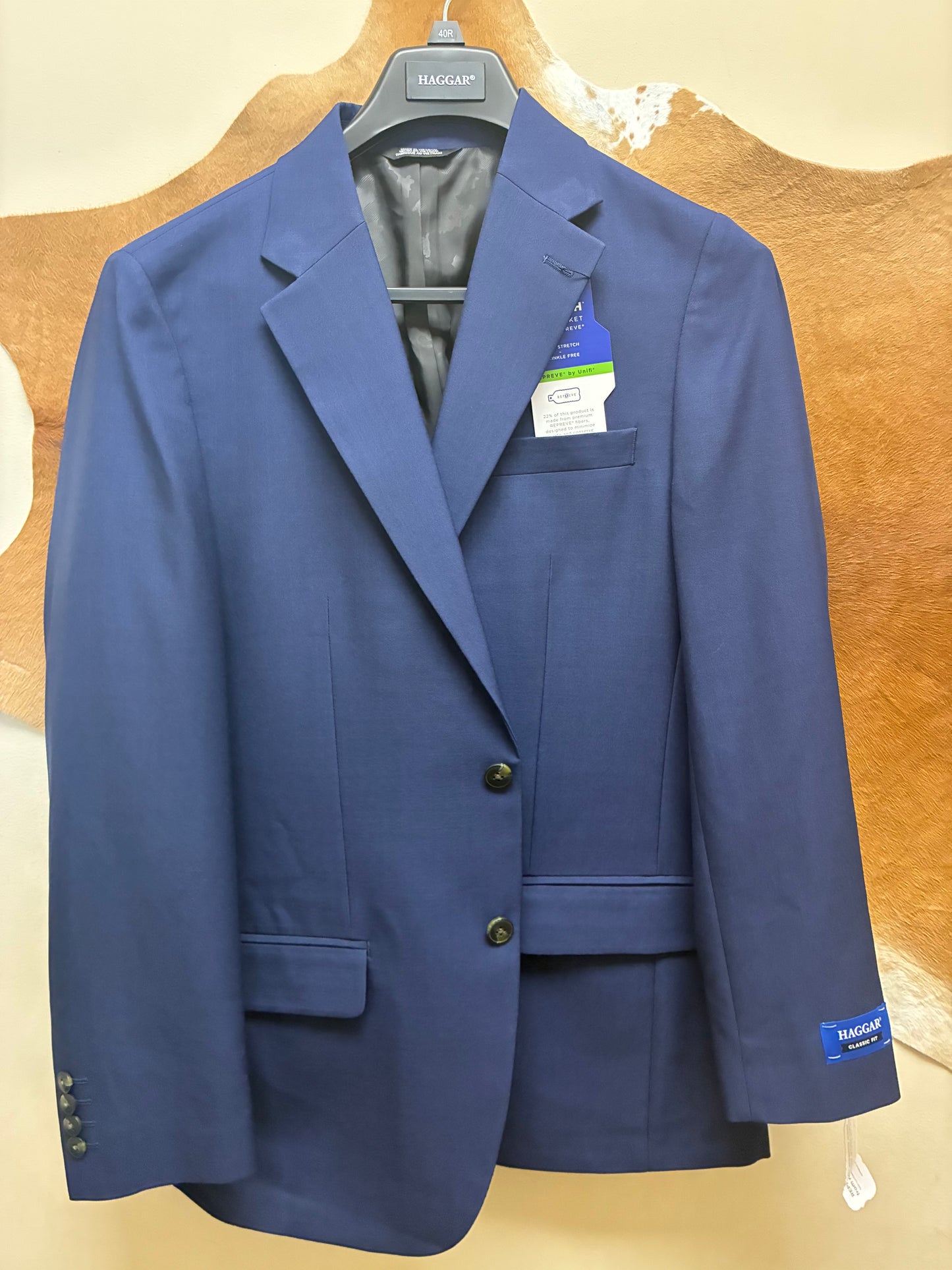 HZ01000 Haggar Smart Wash Men's Navy Suit Jacket