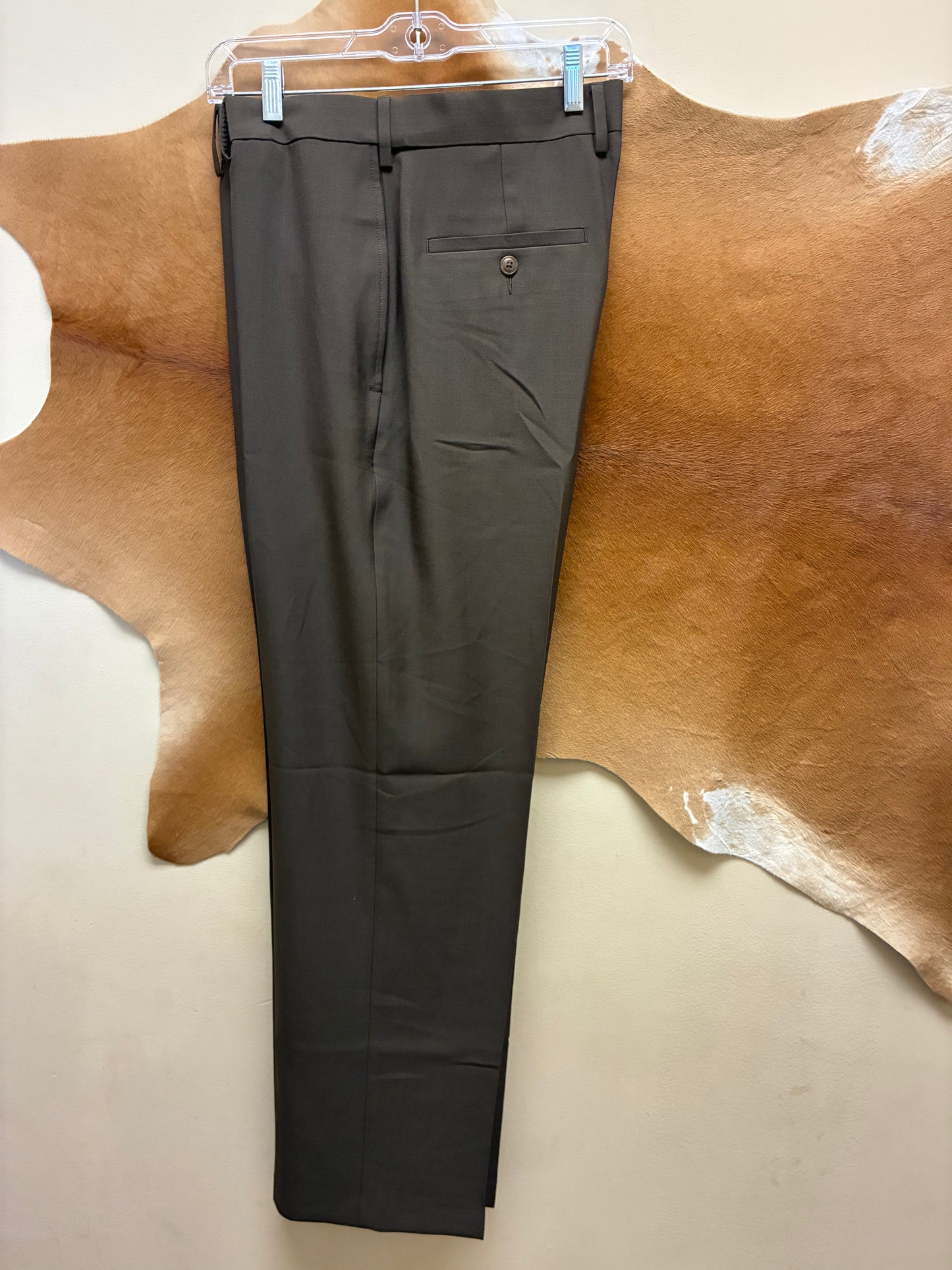 HD00218 200 Brown Men's Haggar E-CLO Stria Dress Pant Classic Fit