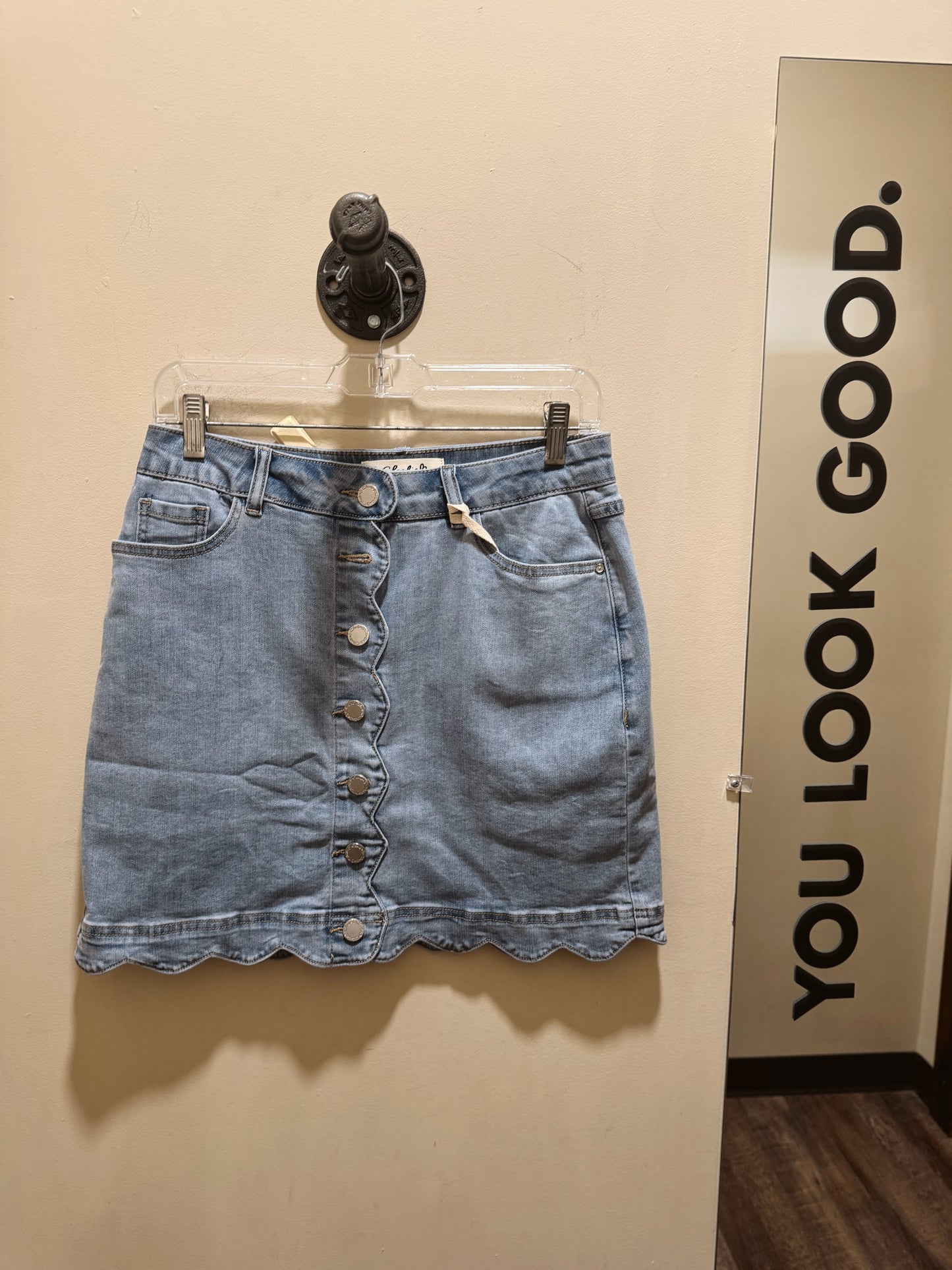 Denim Scallop Skirt