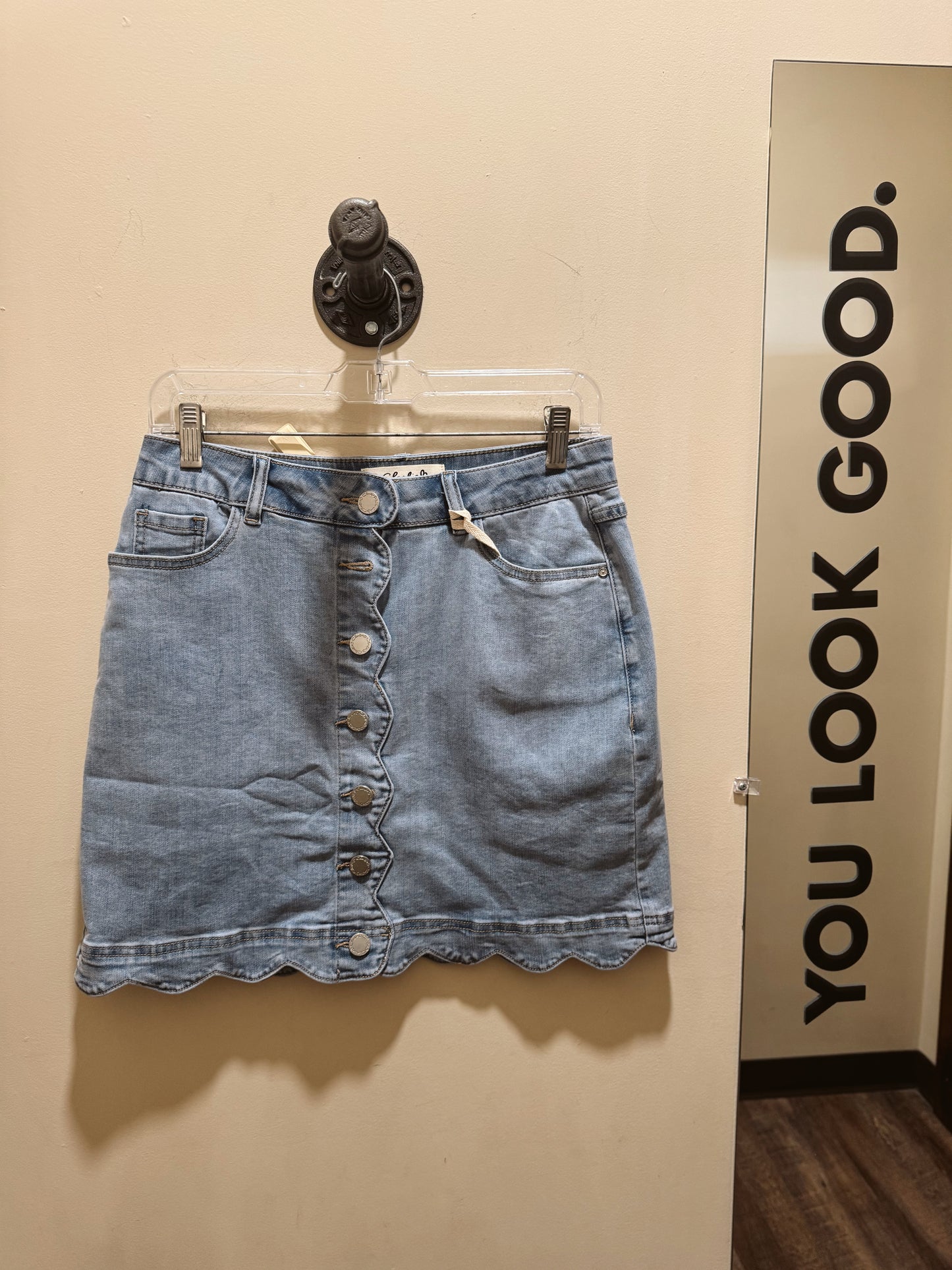 Denim Scallop Skirt