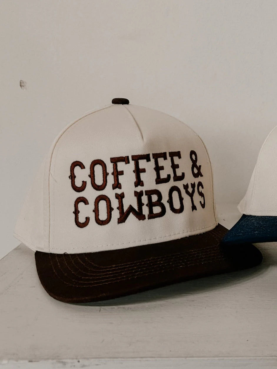 Summer Tees Embroidered Coffee & Cowboys Trucker Cap - Ladies