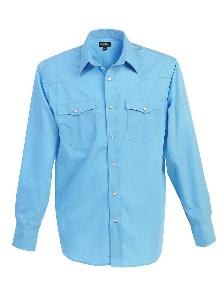 LS-95W Gioberti Light Blue Men's Snap Down