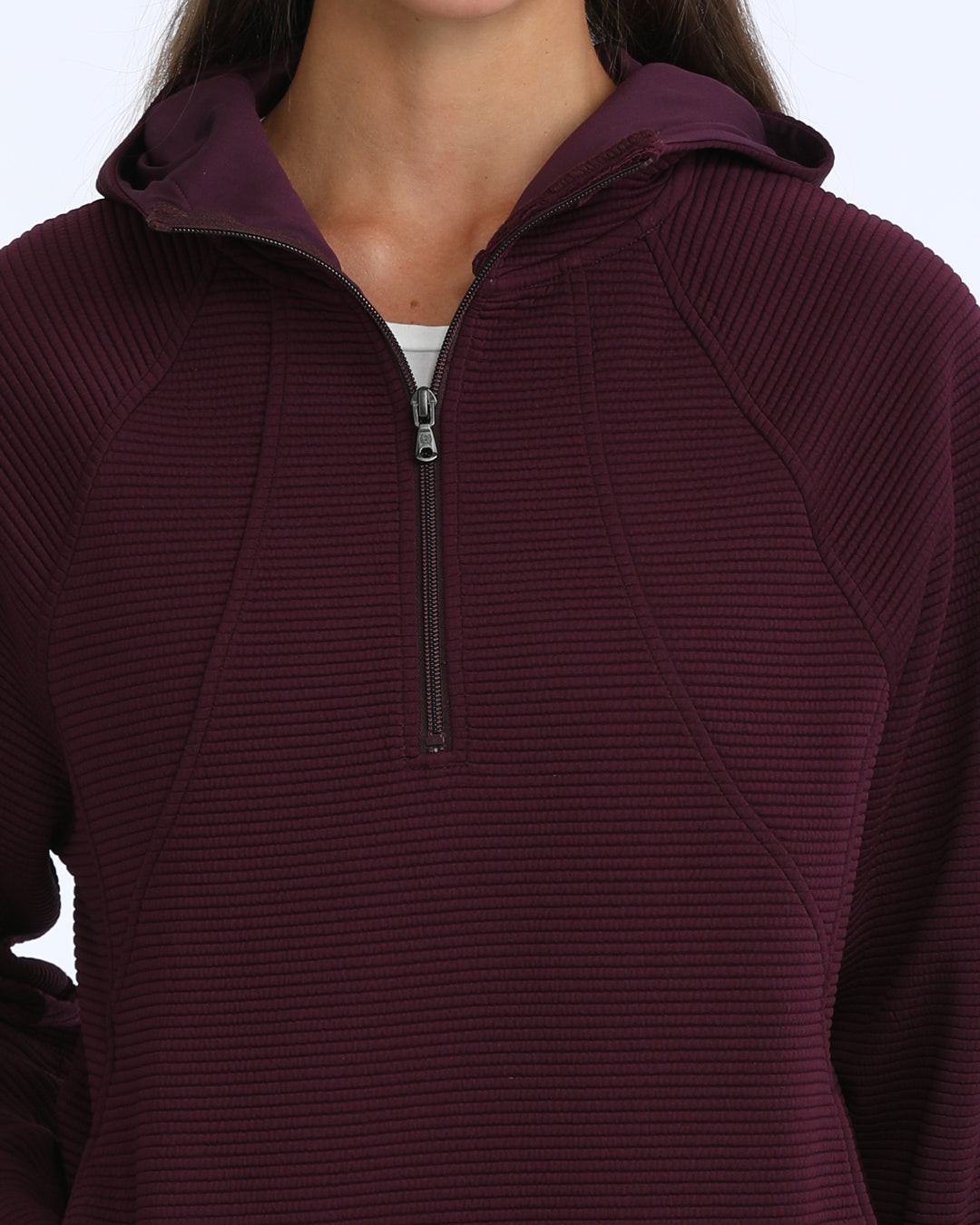 MAK7925001 Women’s Cinch 1/2 Zip Textured Pullover - Purple