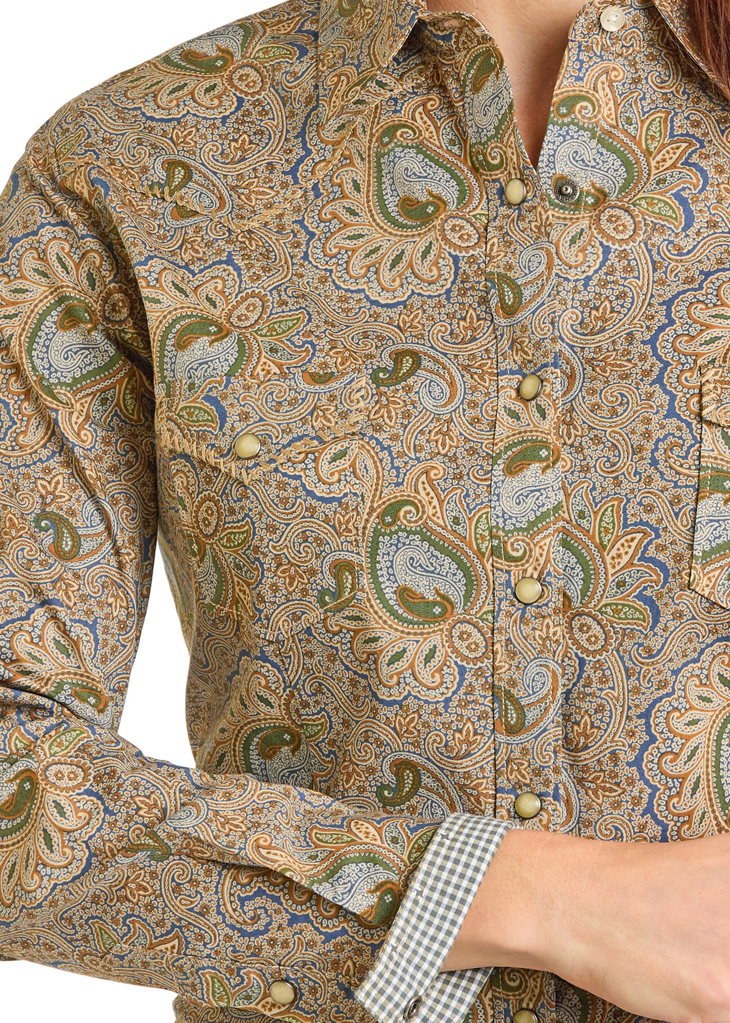 RWN2S06923 Panhandle Slim Long Sleeve Snap Up Top