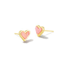 Kendra Scott Pink Heart Stud Earrings