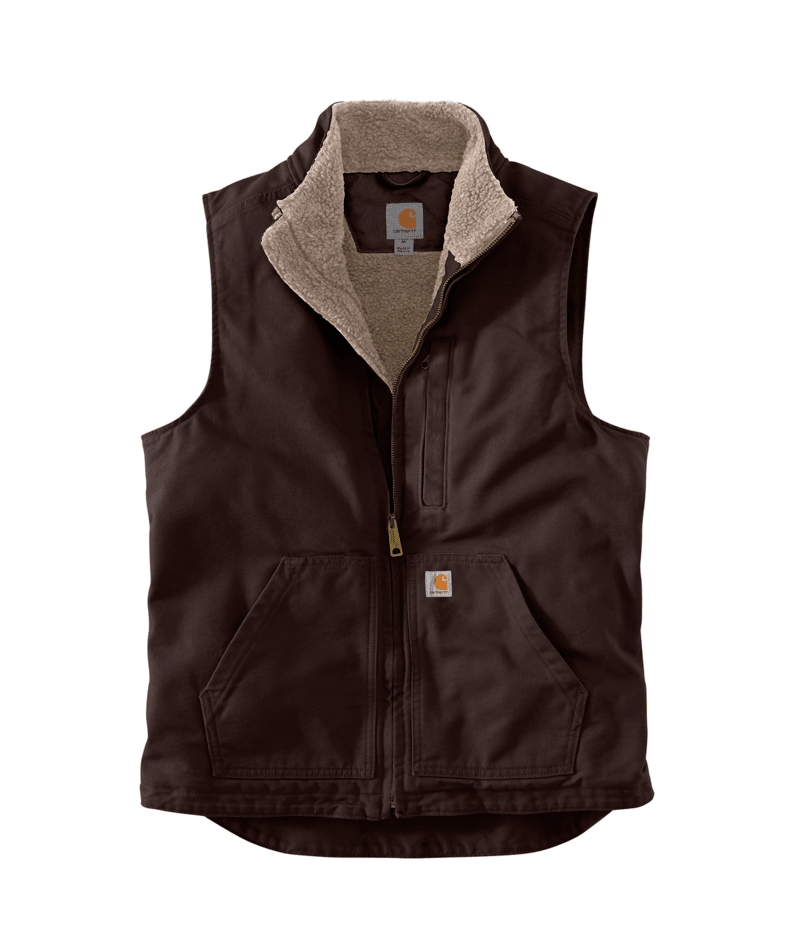 104277 DKB Carhartt Mock-Neck Sherpa-Lined Vest - Loose Fit - Washed Duck
